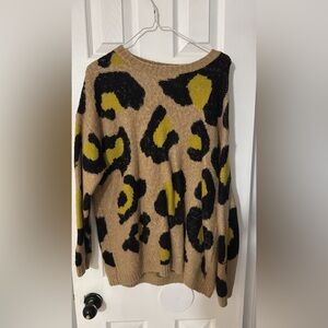 Leopard Print Sweater - Tan and Black